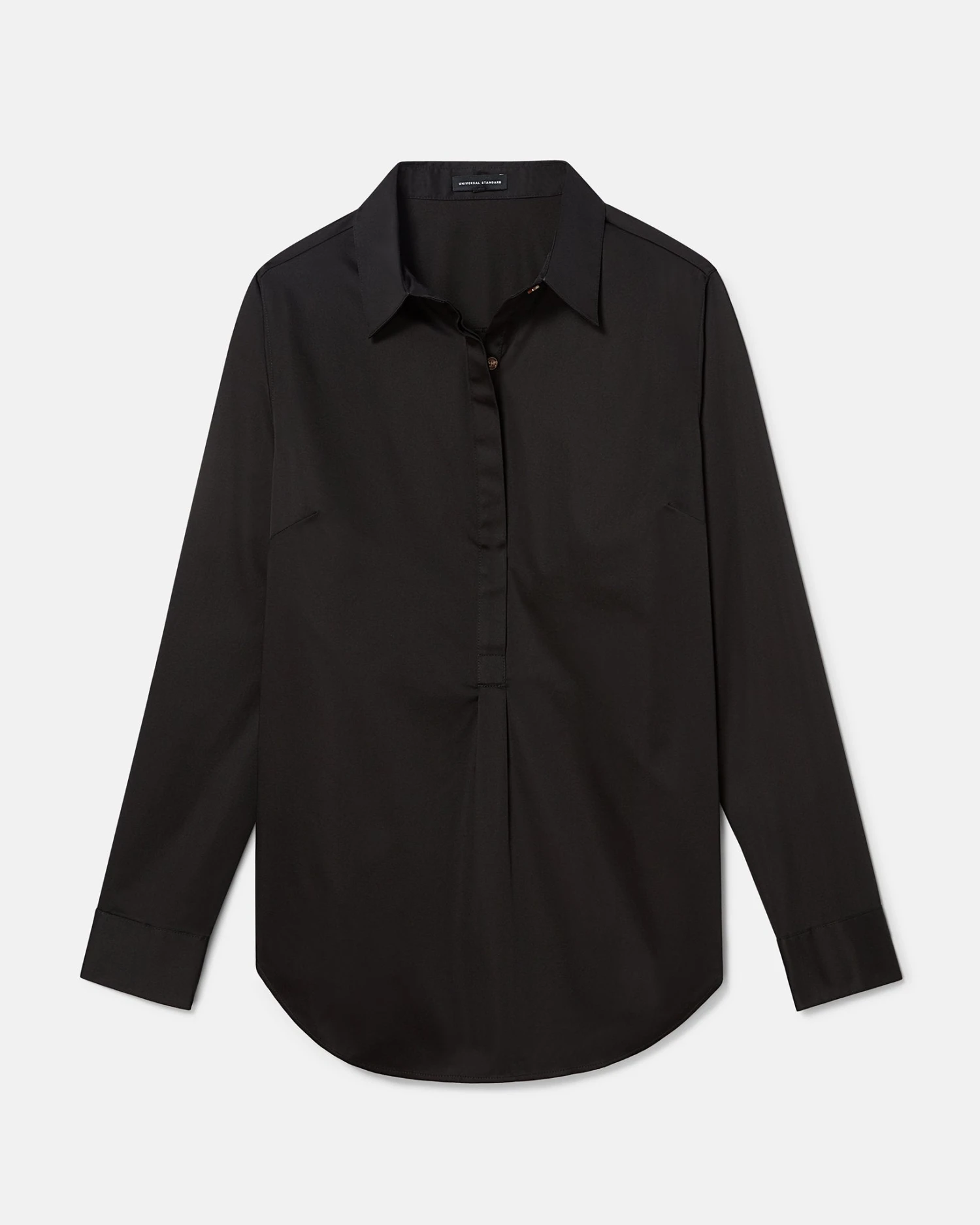 Elbe Popover Stretch Poplin Shirt Classic Fit - Black - Image 2