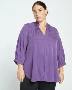 Sol Cupro Blouse - Potion Purple