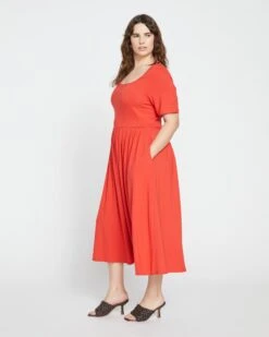 Sunset Divine Jersey Bodice Dress - Sanguinello
