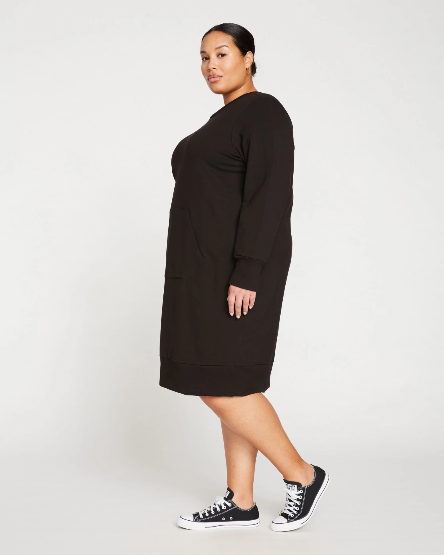 Bree Sweatshirt Dress - Black - Image 4