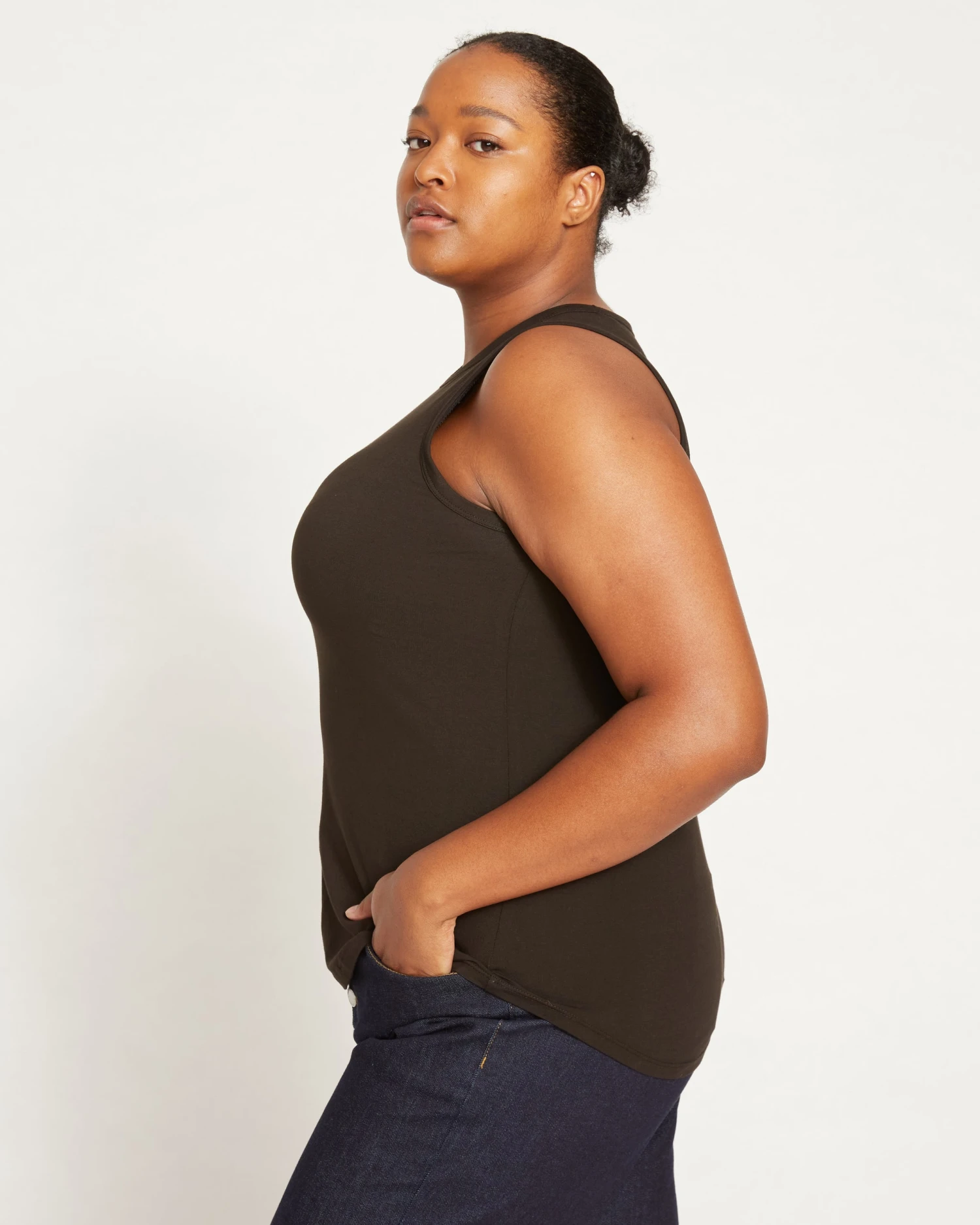 Cai High Neck Tank - Black - Image 4