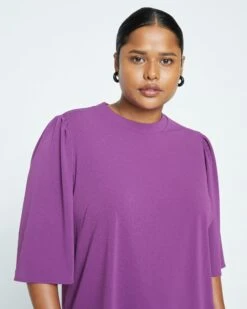 Crepe Jersey Capelet Blouse - Compote