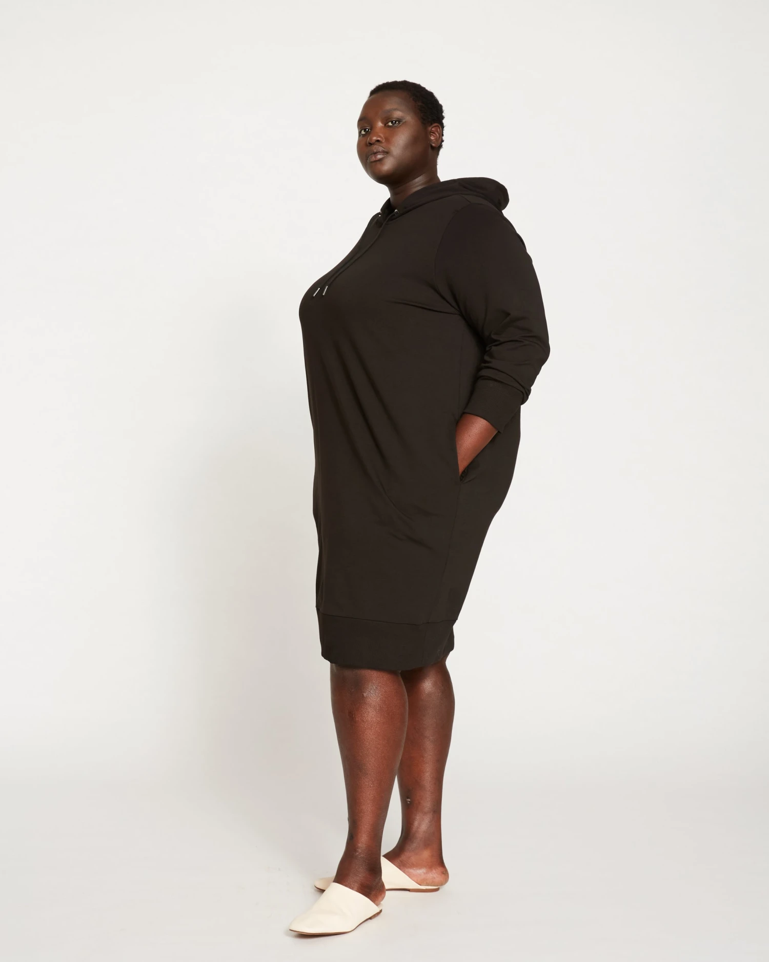 Carefree Hoodie Sweatshirt Dress - Black - Image 4