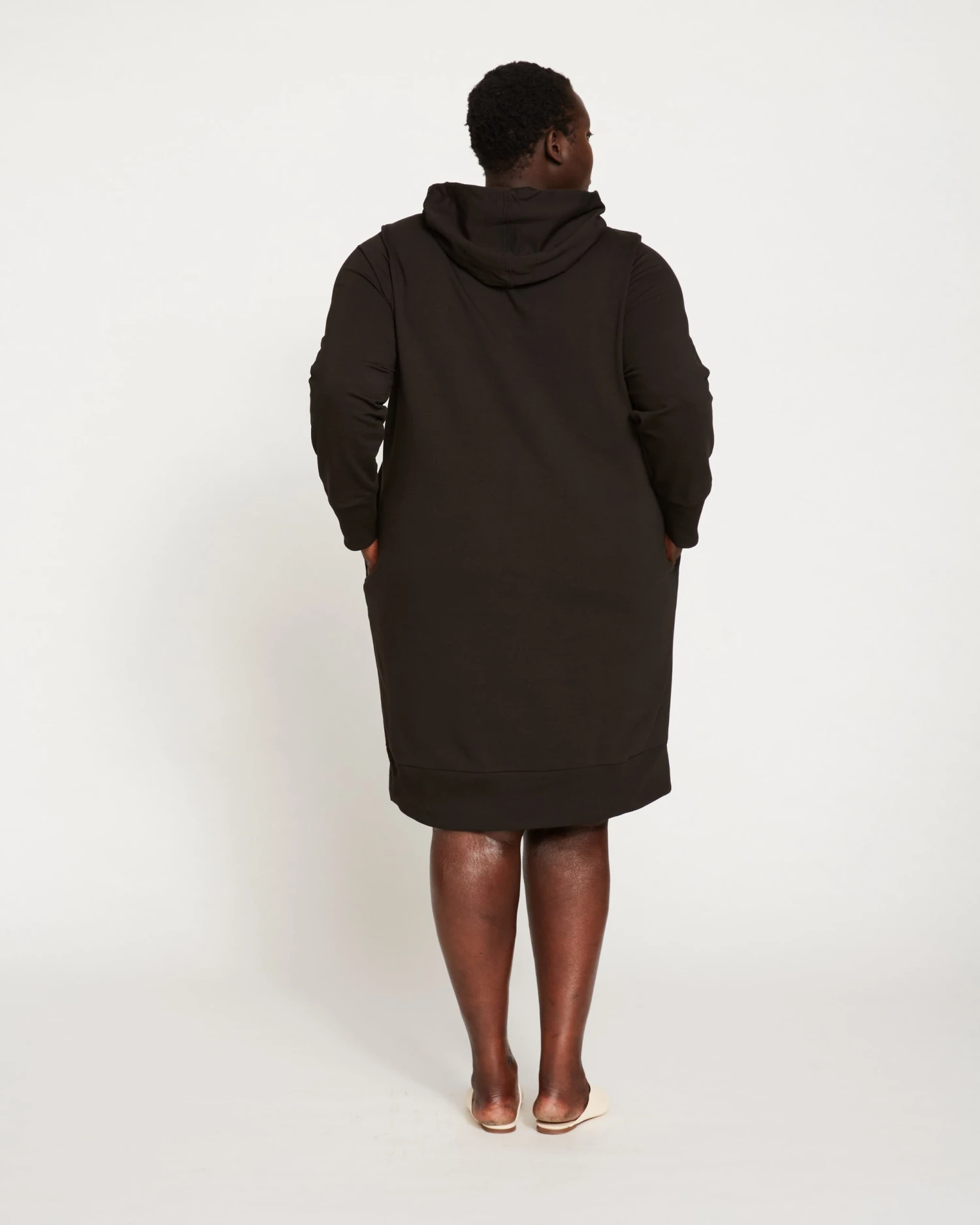 Carefree Hoodie Sweatshirt Dress - Black - Image 5
