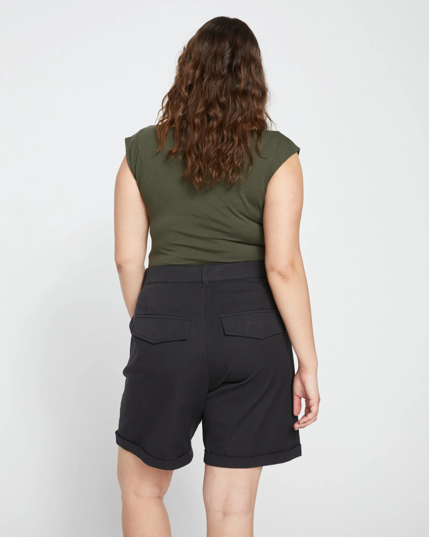 Casual Stretch Twill Shorts - Black - Image 4