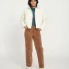 Cassidy High Rise Straight Corduroy Pants - Foie Gras