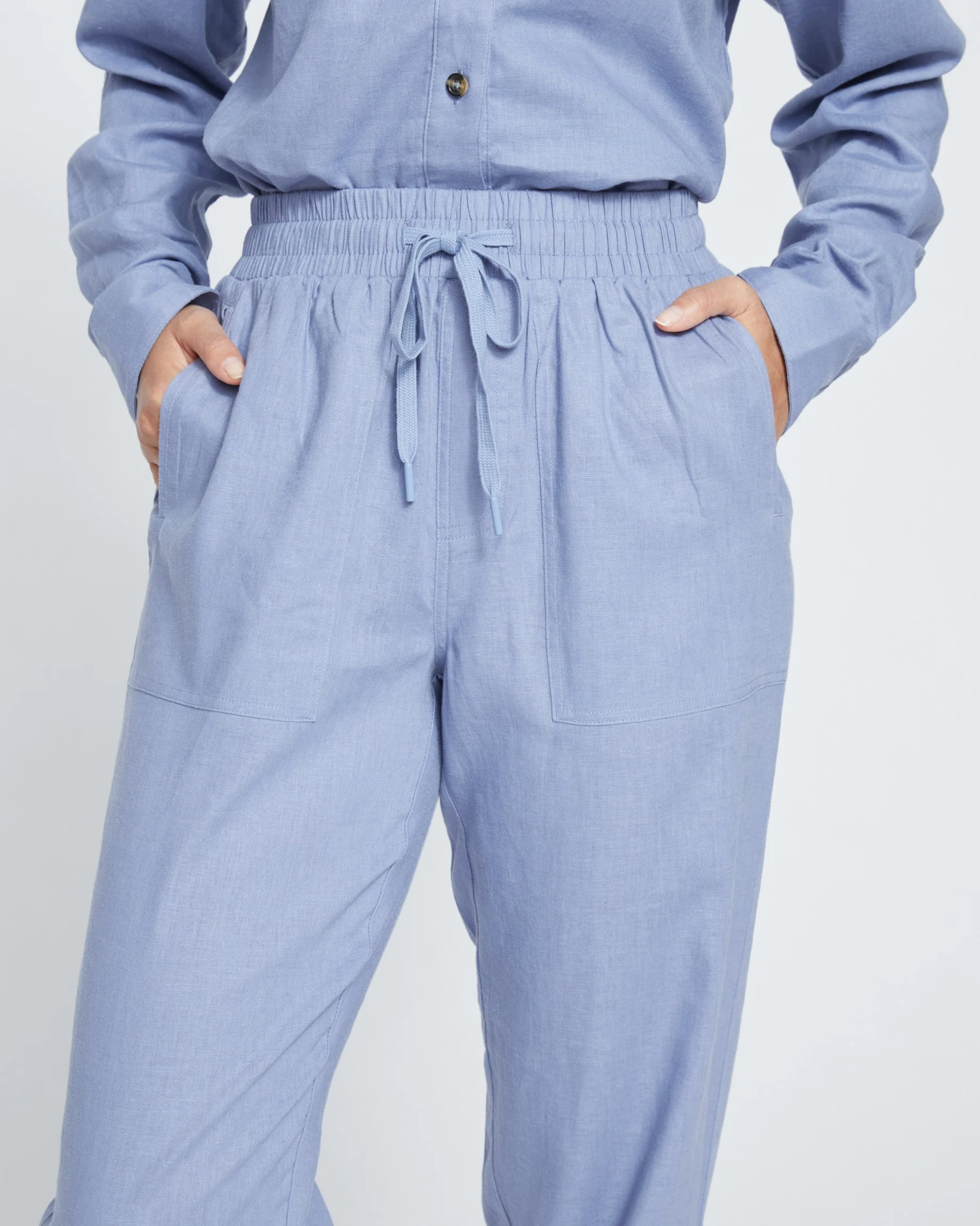 Shoreline Linen Joggers - Pressed Pansy - Image 2