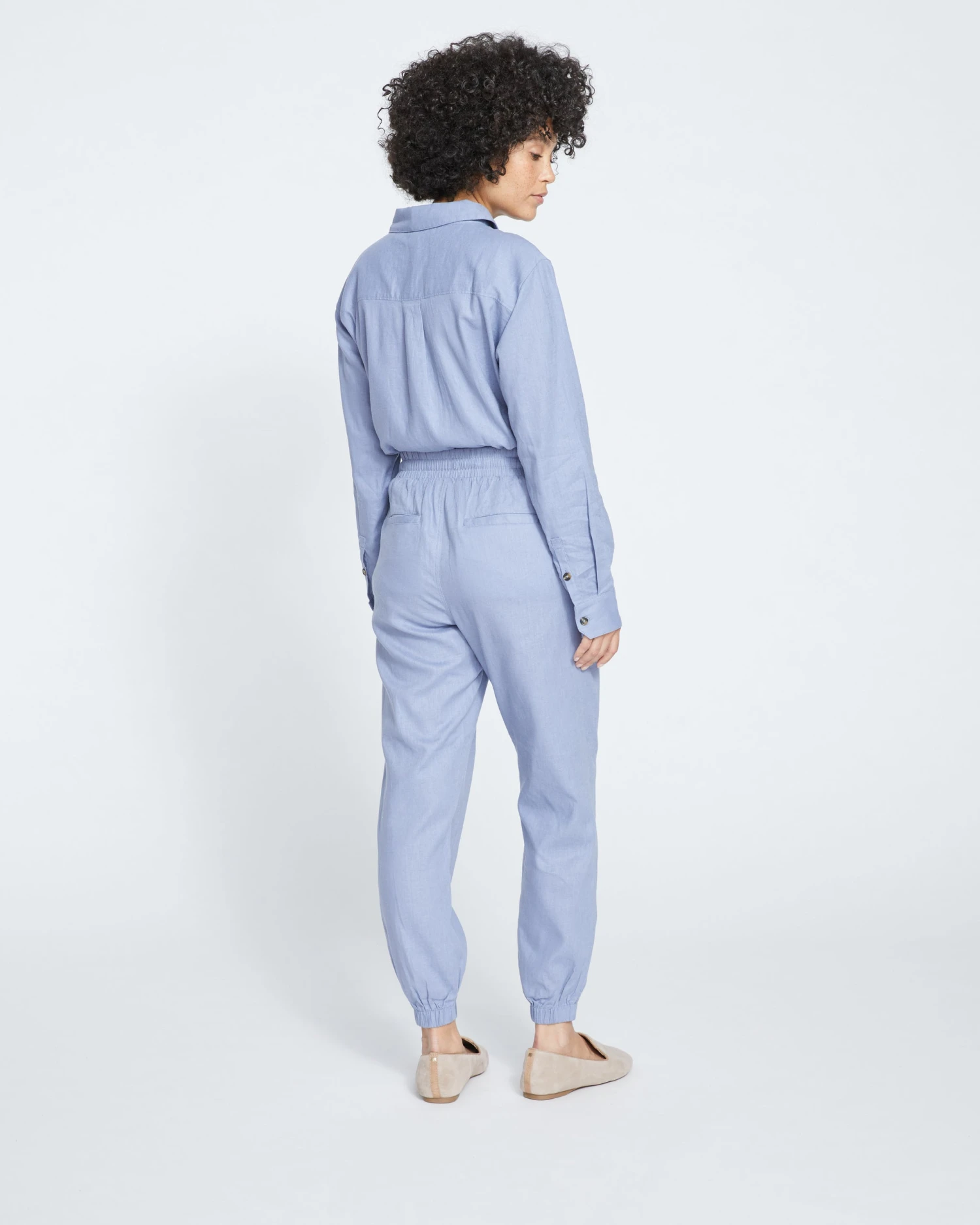Shoreline Linen Joggers - Pressed Pansy - Image 4