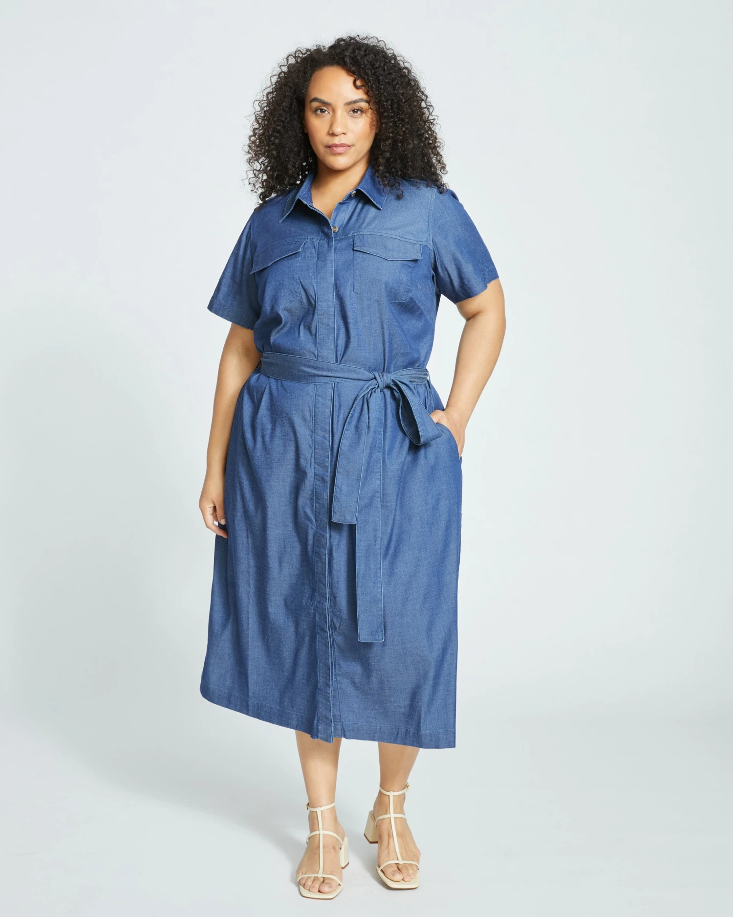 Perfect Chambray Savannah Shirtdress - Midnight Blue