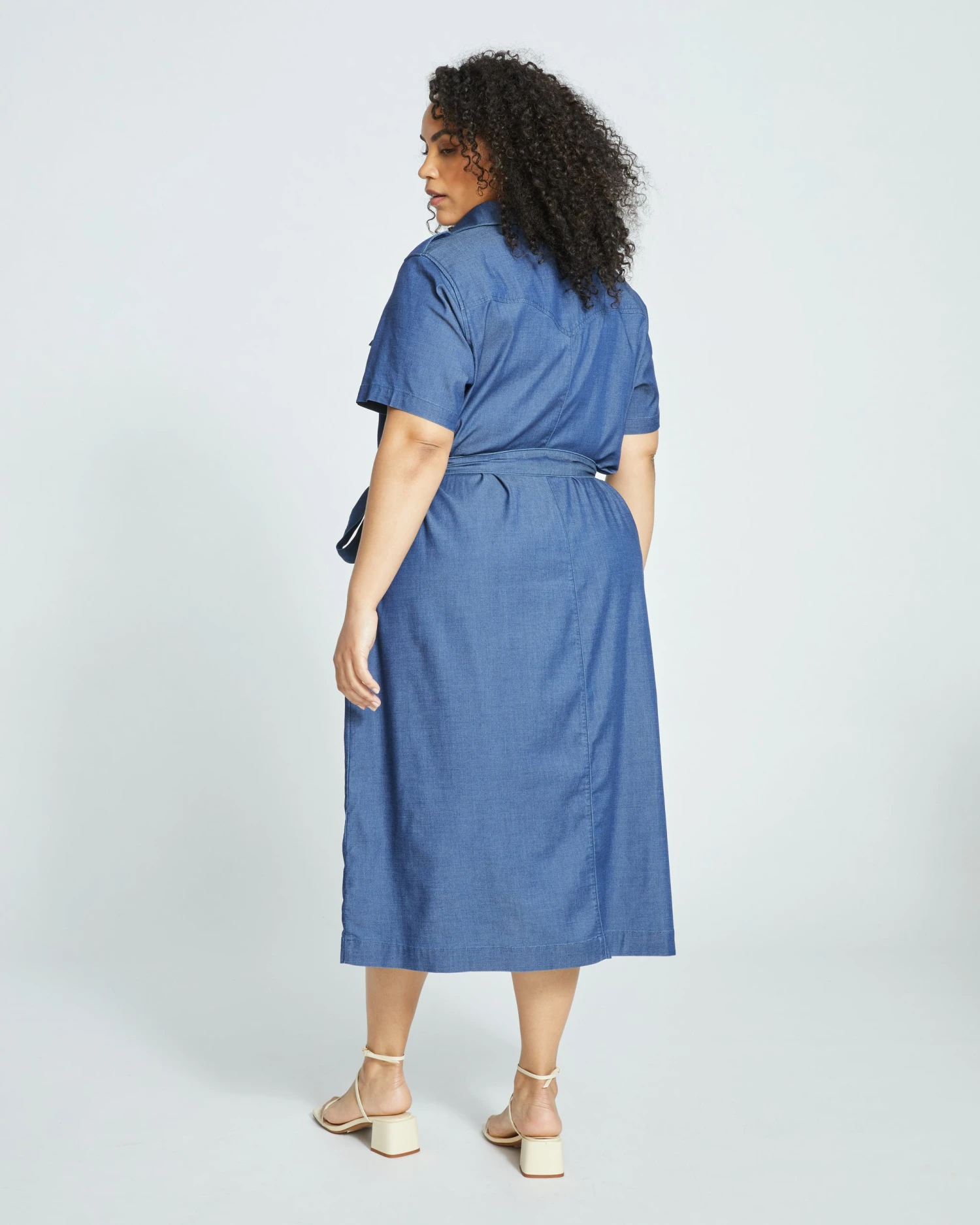 Perfect Chambray Savannah Shirtdress - Midnight Blue - Image 4