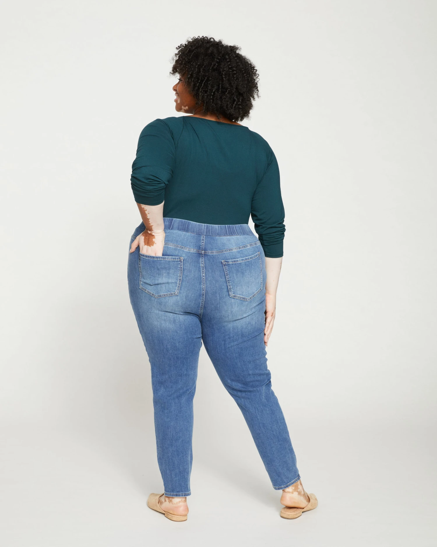 ComfortDenim Dont Call Them Jeggings - Western Blue Wash - Image 4