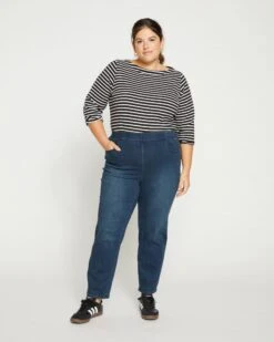 ComfortDenim Stovepipe Jeans 28 Inch - Midnight Indigo