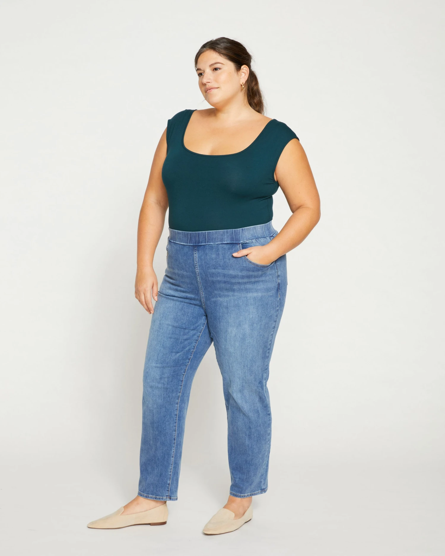 ComfortDenim Stovepipe Jeans 28 Inch - Western Blue Wash - Image 3