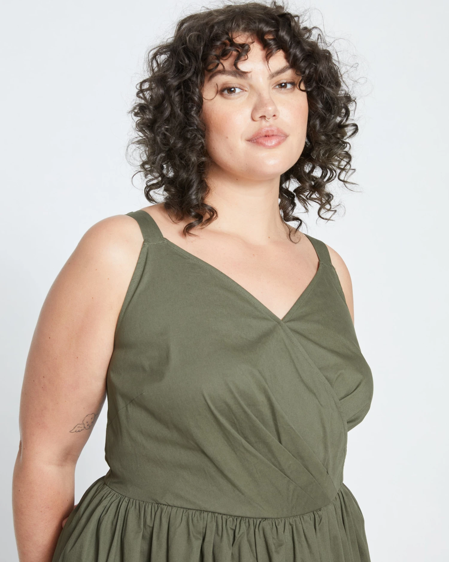 Bellport Sateen Crossover Dress - Tarragon - Image 6