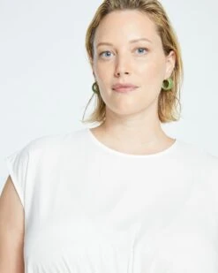 Cooling Stretch Cupro Shell Top - Cream