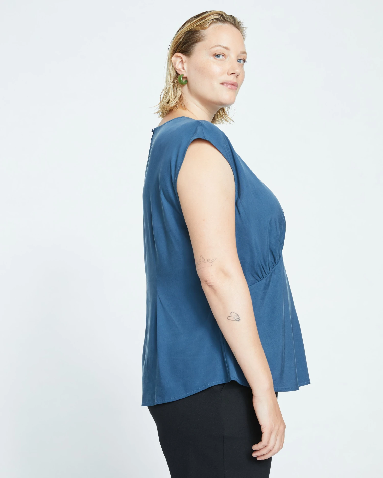 Cooling Stretch Cupro Shell Top - Storm - Image 4