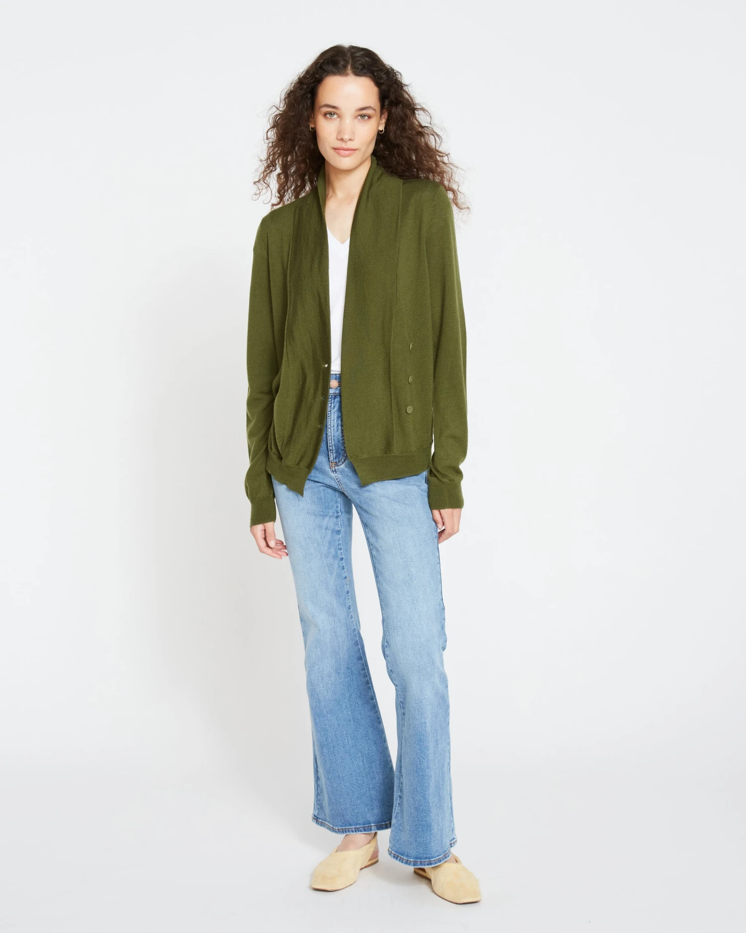 Farrah High Rise Flared Jeans - Western Blue Wash - Image 2