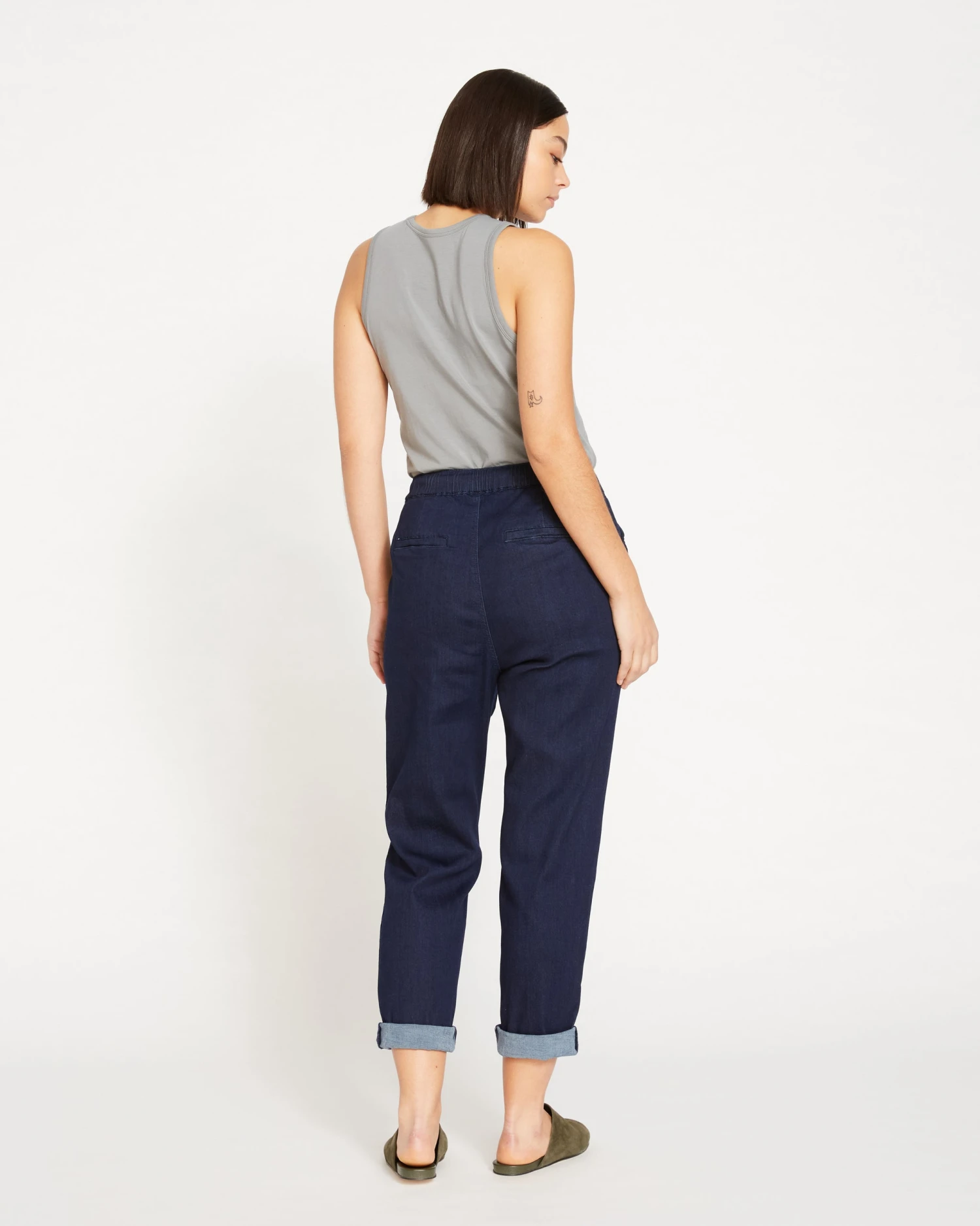 ComfortDenim Drawstring Jean Trouser - Dark Indigo - Image 5