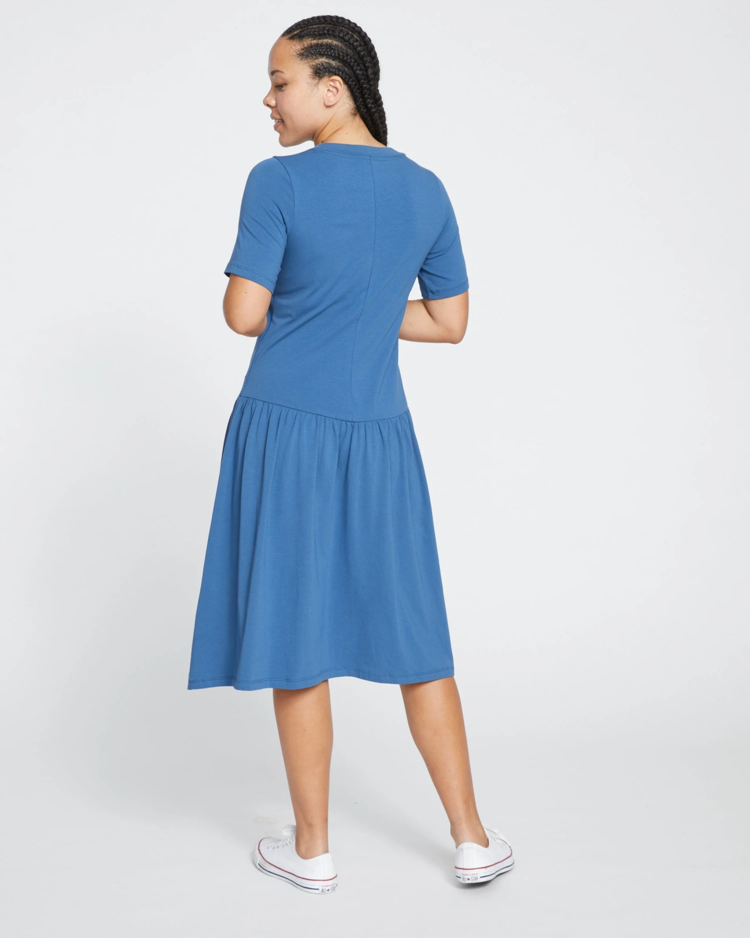 Sunday Garden T-Shirt Dress - Bleu Scolaire - Image 4
