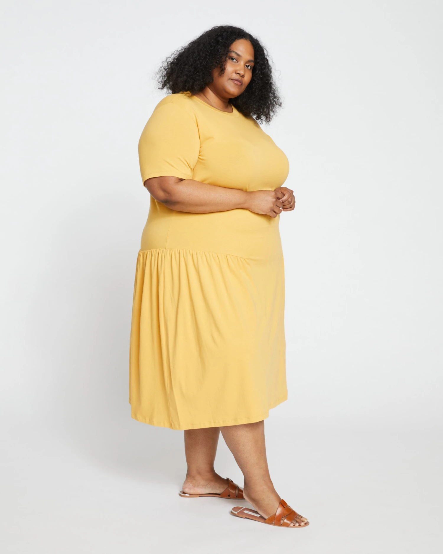 Sunday Garden T-Shirt Dress - Custard - Image 3