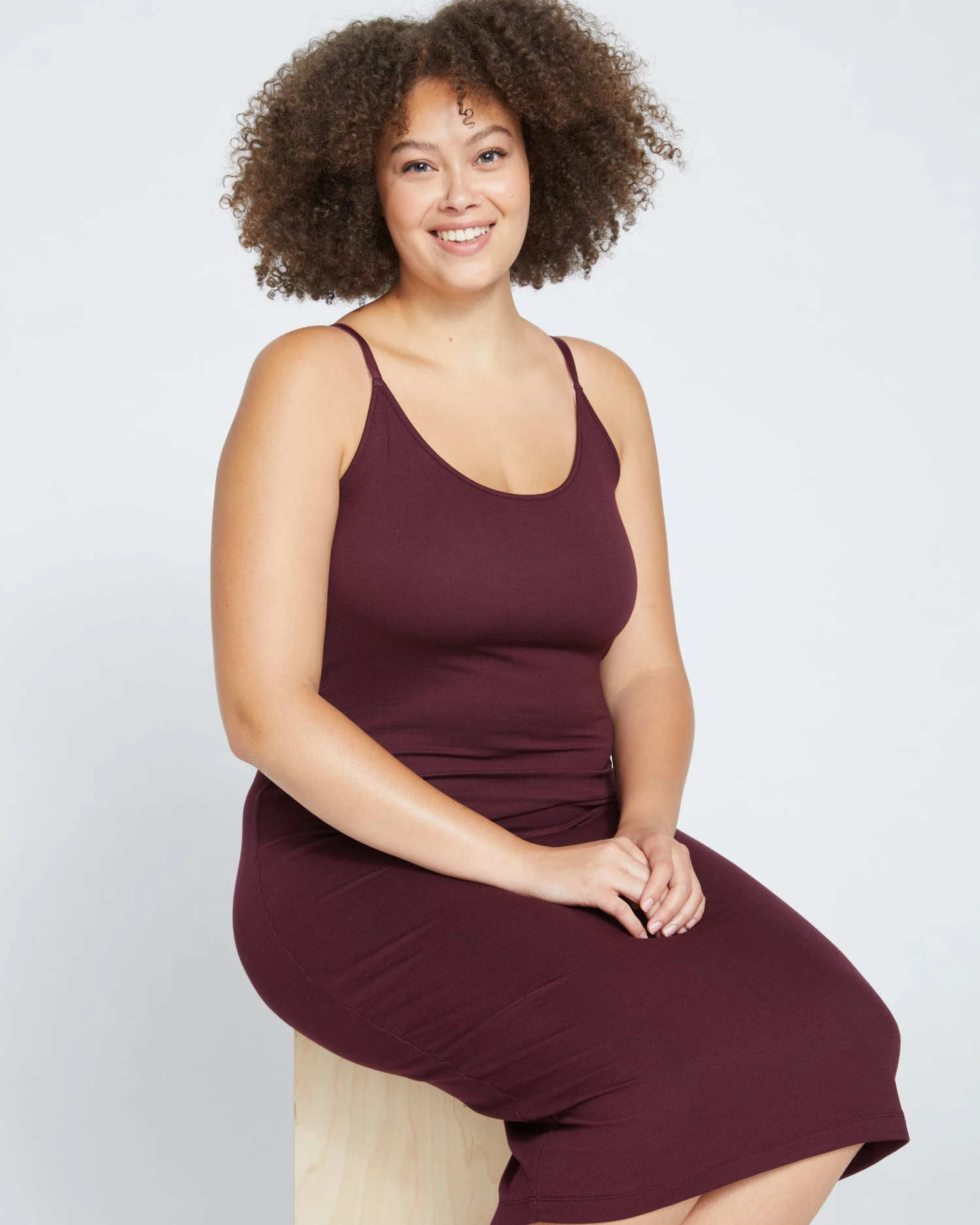 Foundation Cami Dress - Black Cherry - Image 2