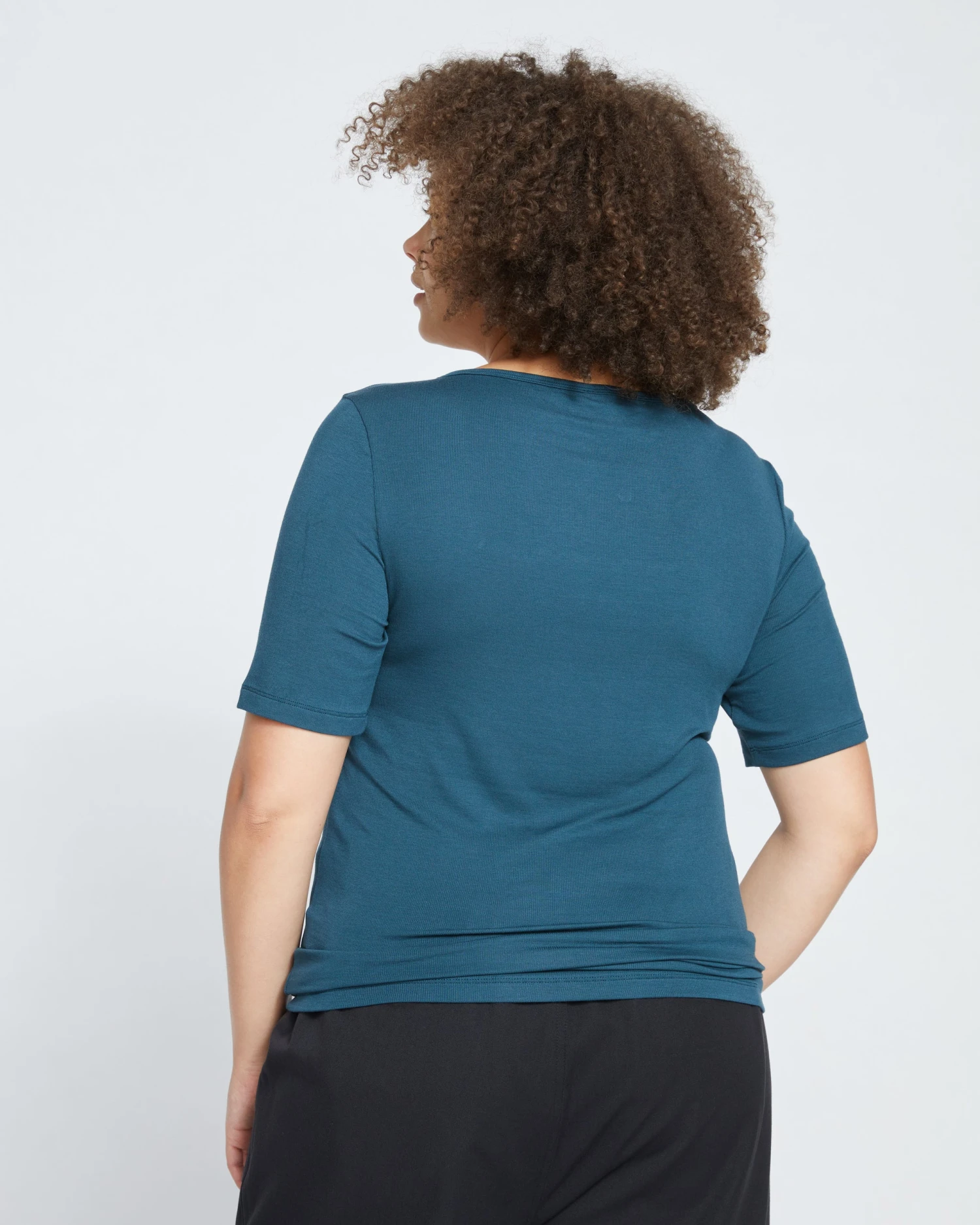 Foundation Short Sleeve Square Neck Tee - Deep Sea - Image 4