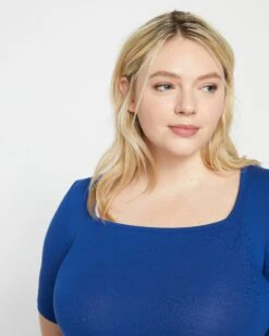 Foundation Short Sleeve Square Neck Tee - Lapis