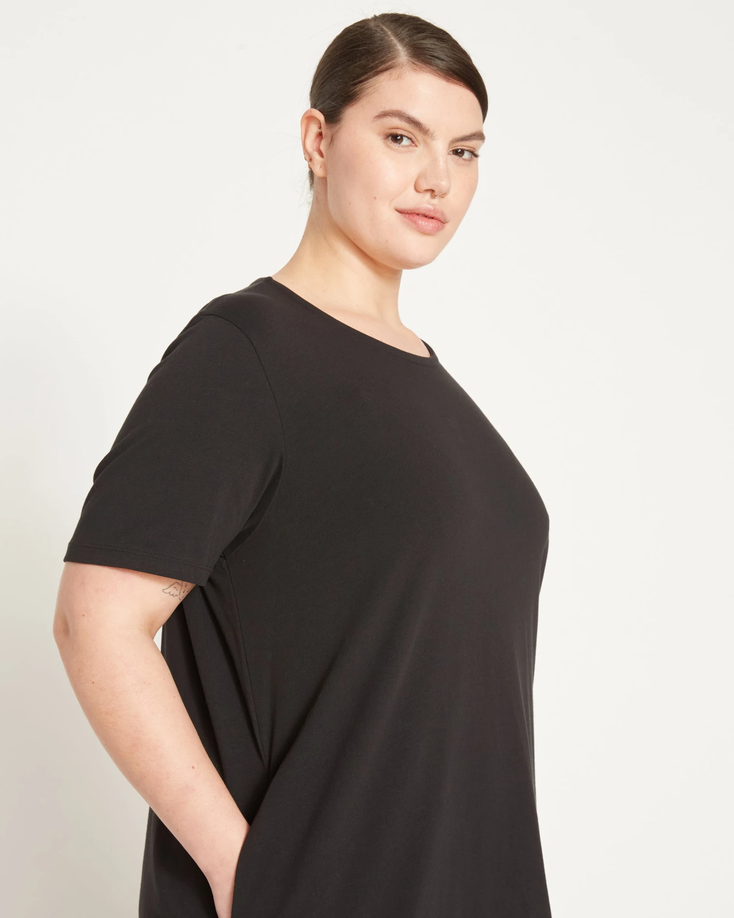Halie T-Shirt Dress - Black - Image 4