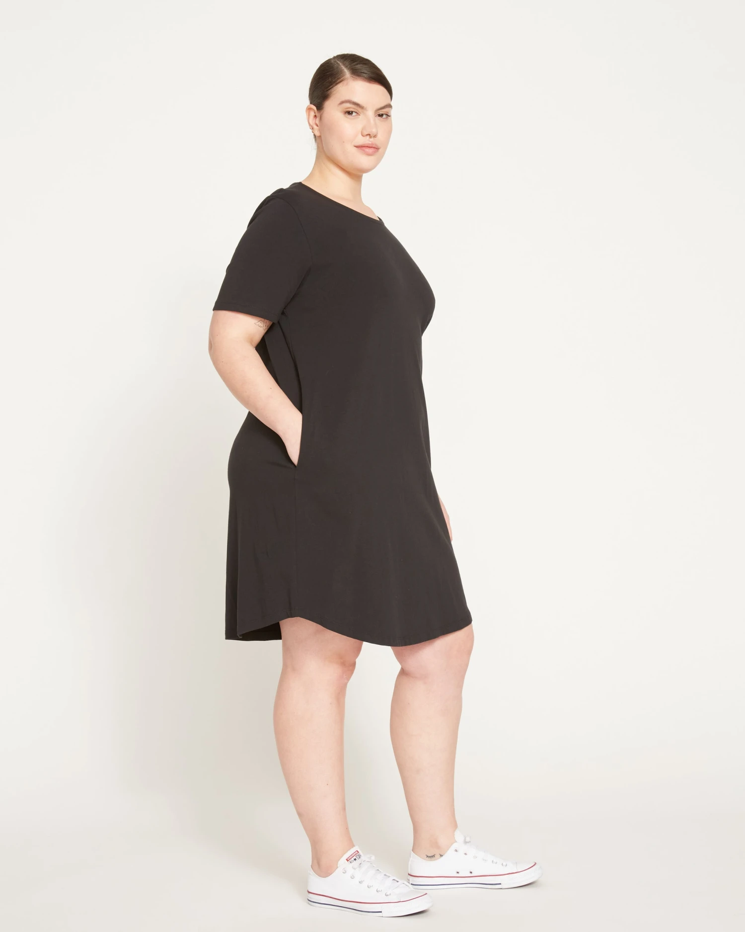 Halie T-Shirt Dress - Black - Image 3