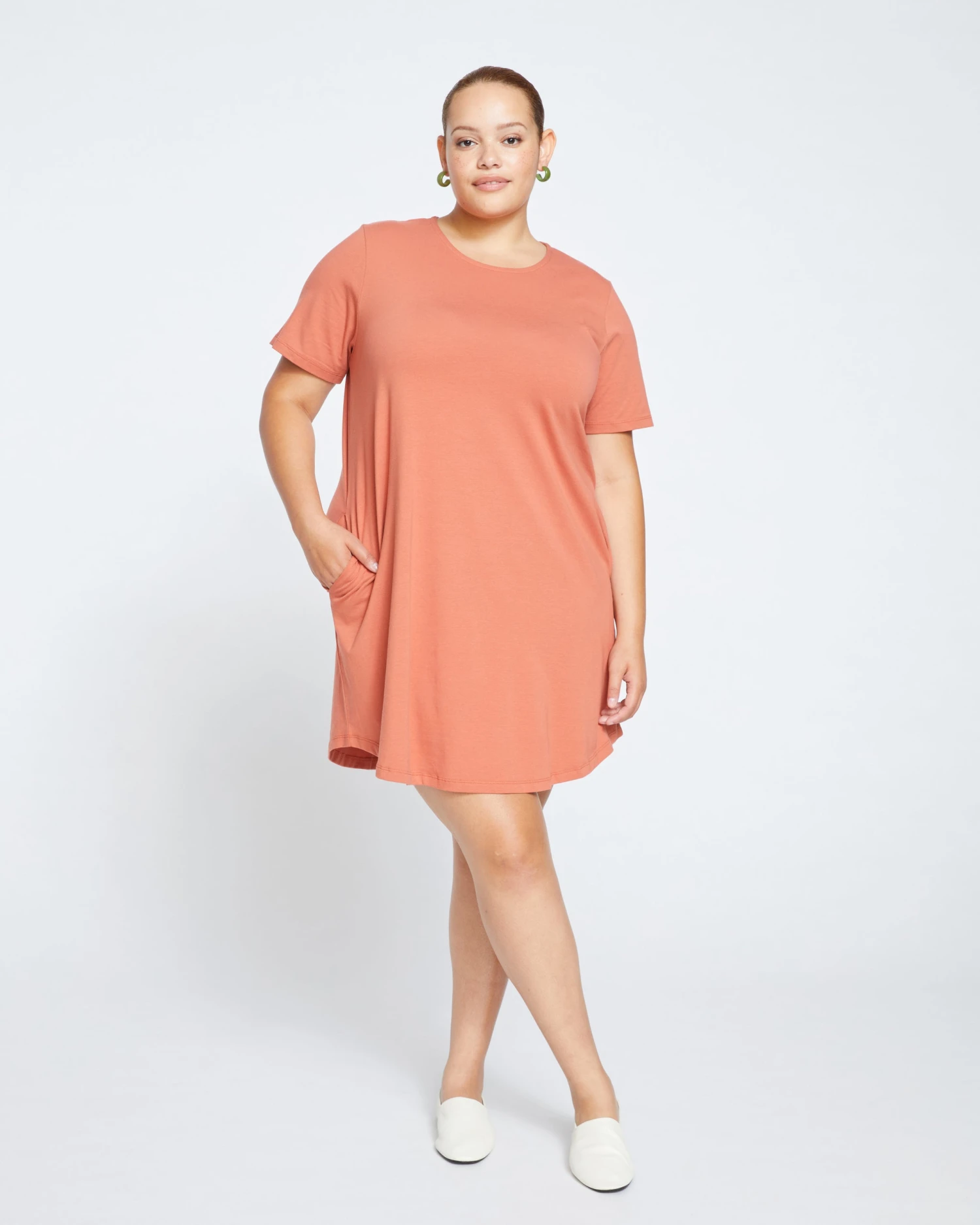 Halie T-Shirt Dress - Earthen Red