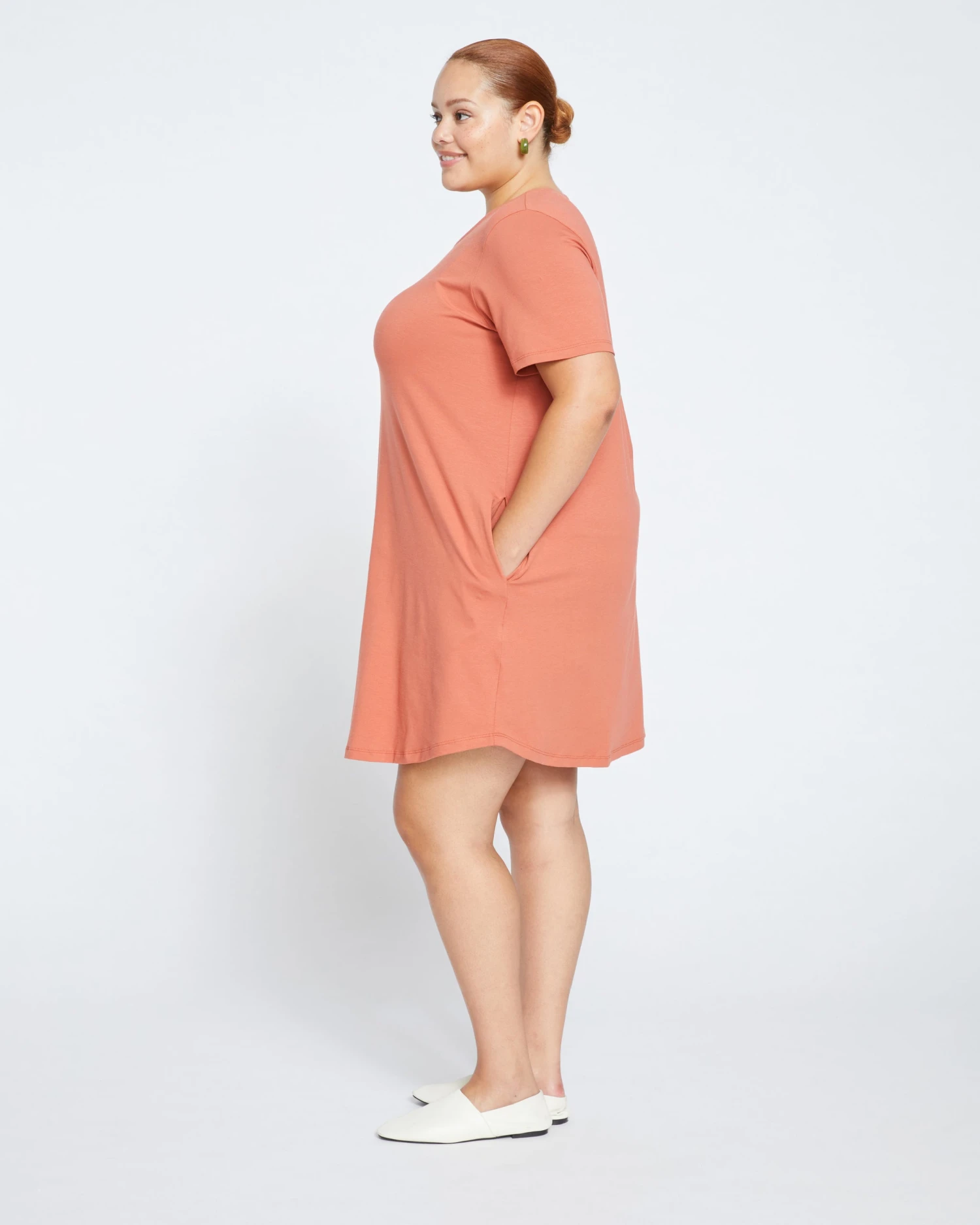 Halie T-Shirt Dress - Earthen Red - Image 3