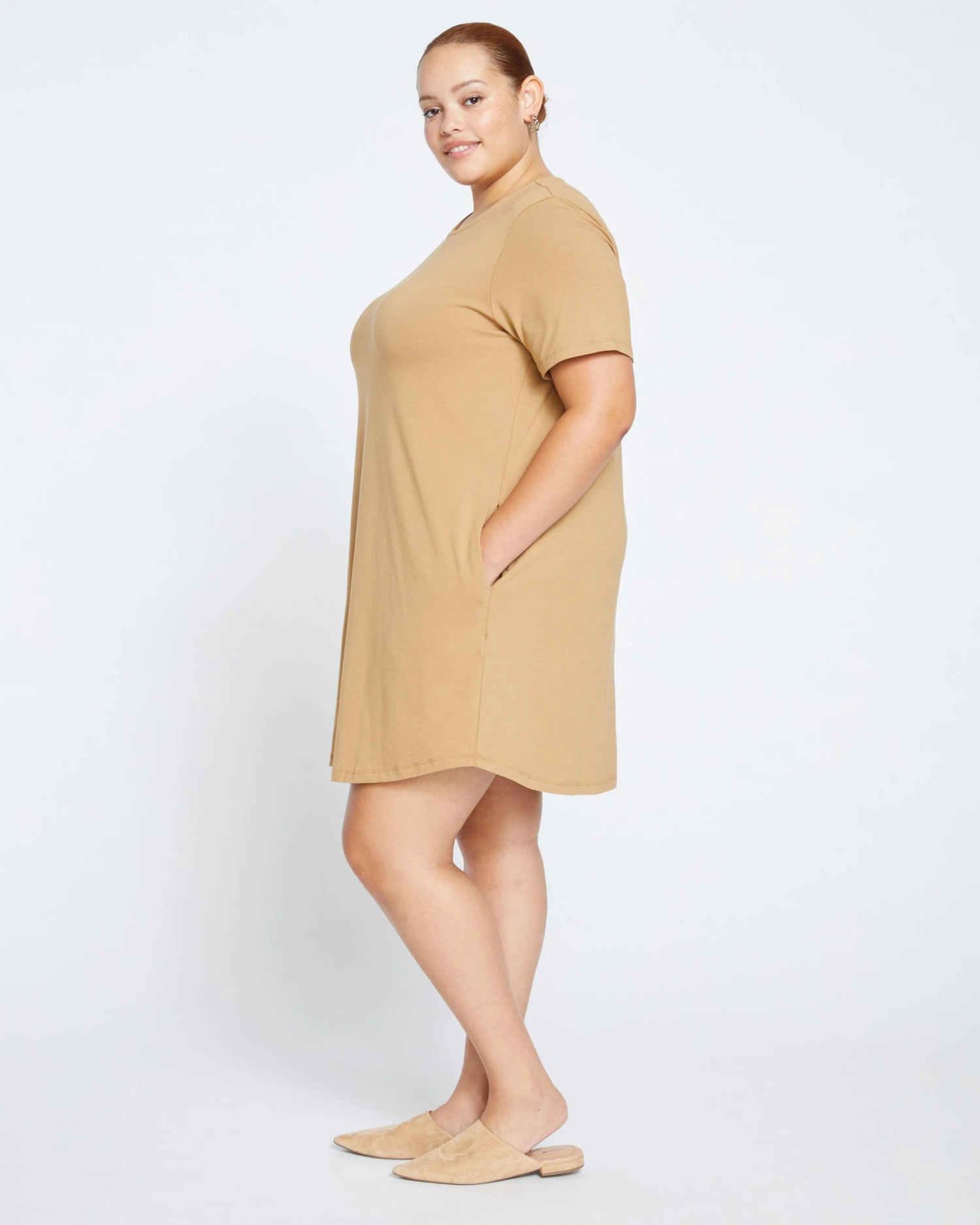 Halie T-Shirt Dress - Vintage Khaki - Image 3