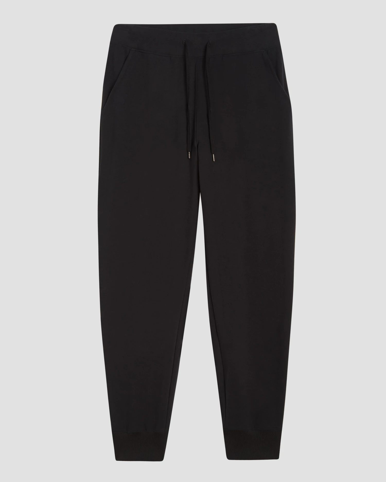 Heather Brushed Terry Drawstring Jogger - Black - Image 2