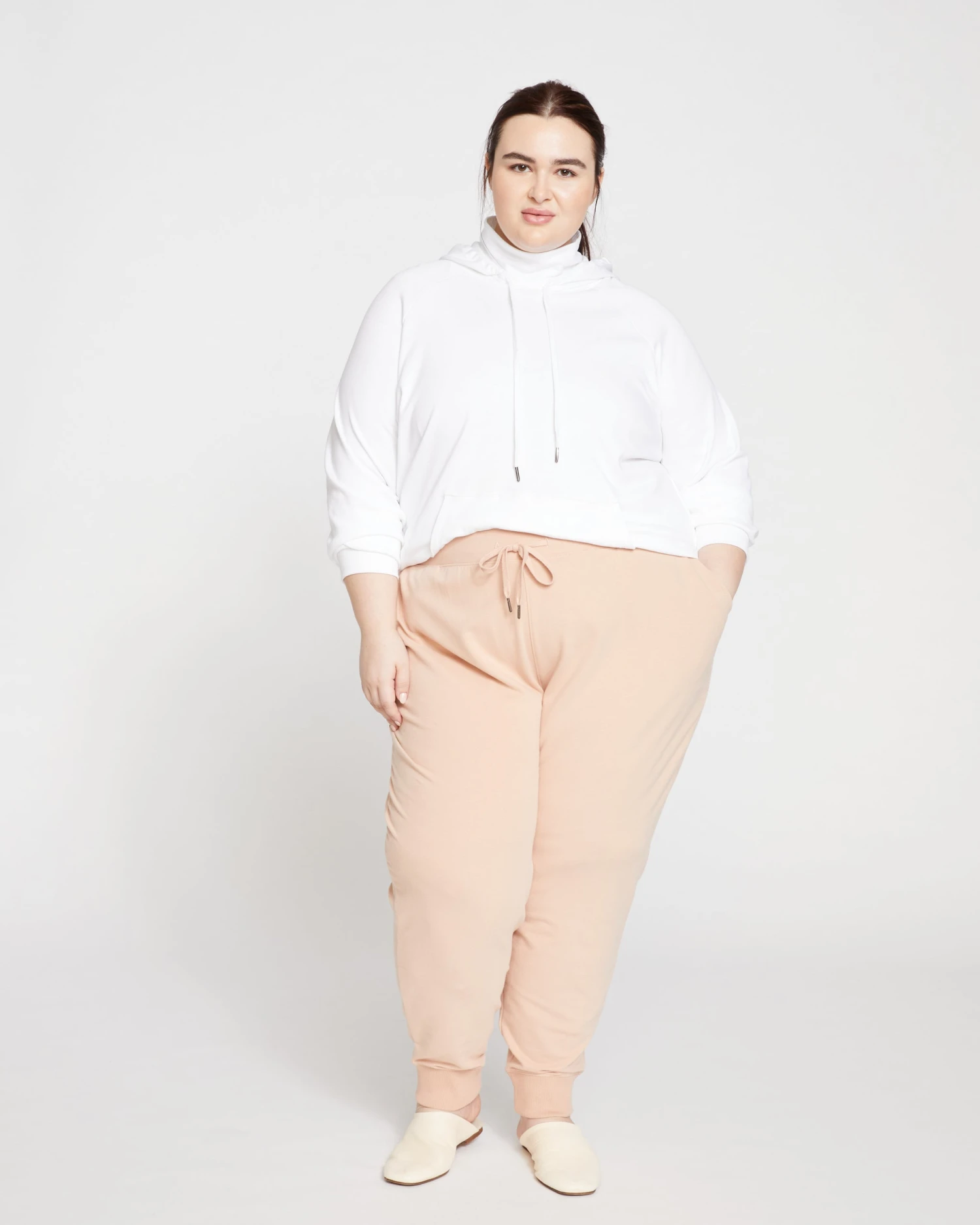 Heather Brushed Terry Drawstring Jogger - Mahogany Rose