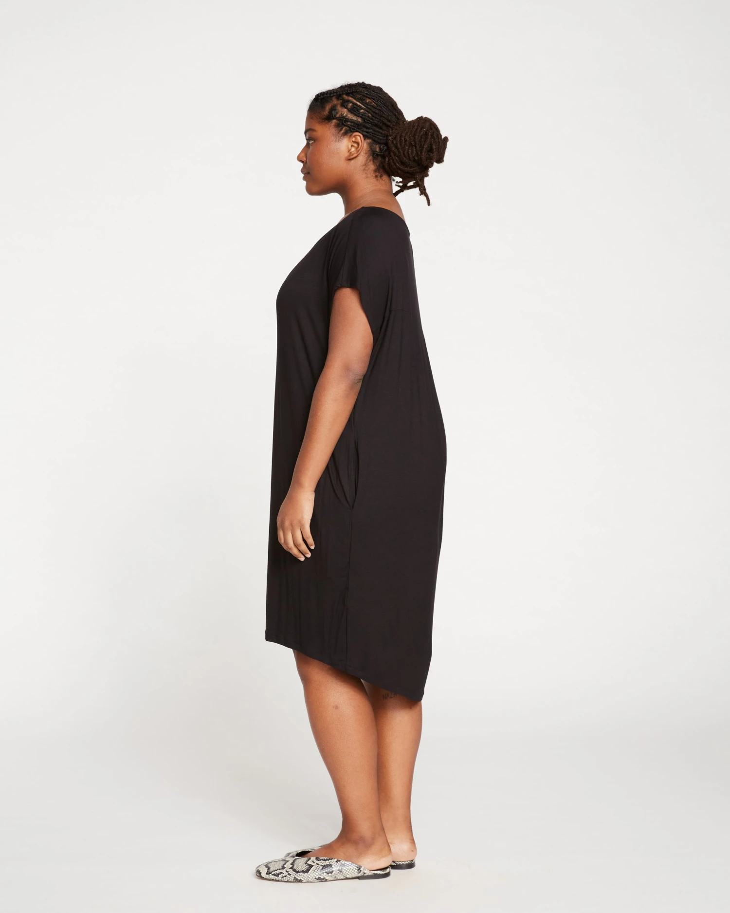 Helen Liquid Jersey Shift Dress - Black - Image 4