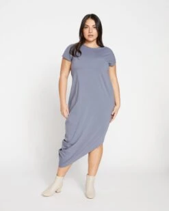 Iconic Geneva Dress - Steel Blue
