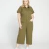 Kate Stretch Cotton Twill Jumpsuit - Ivy