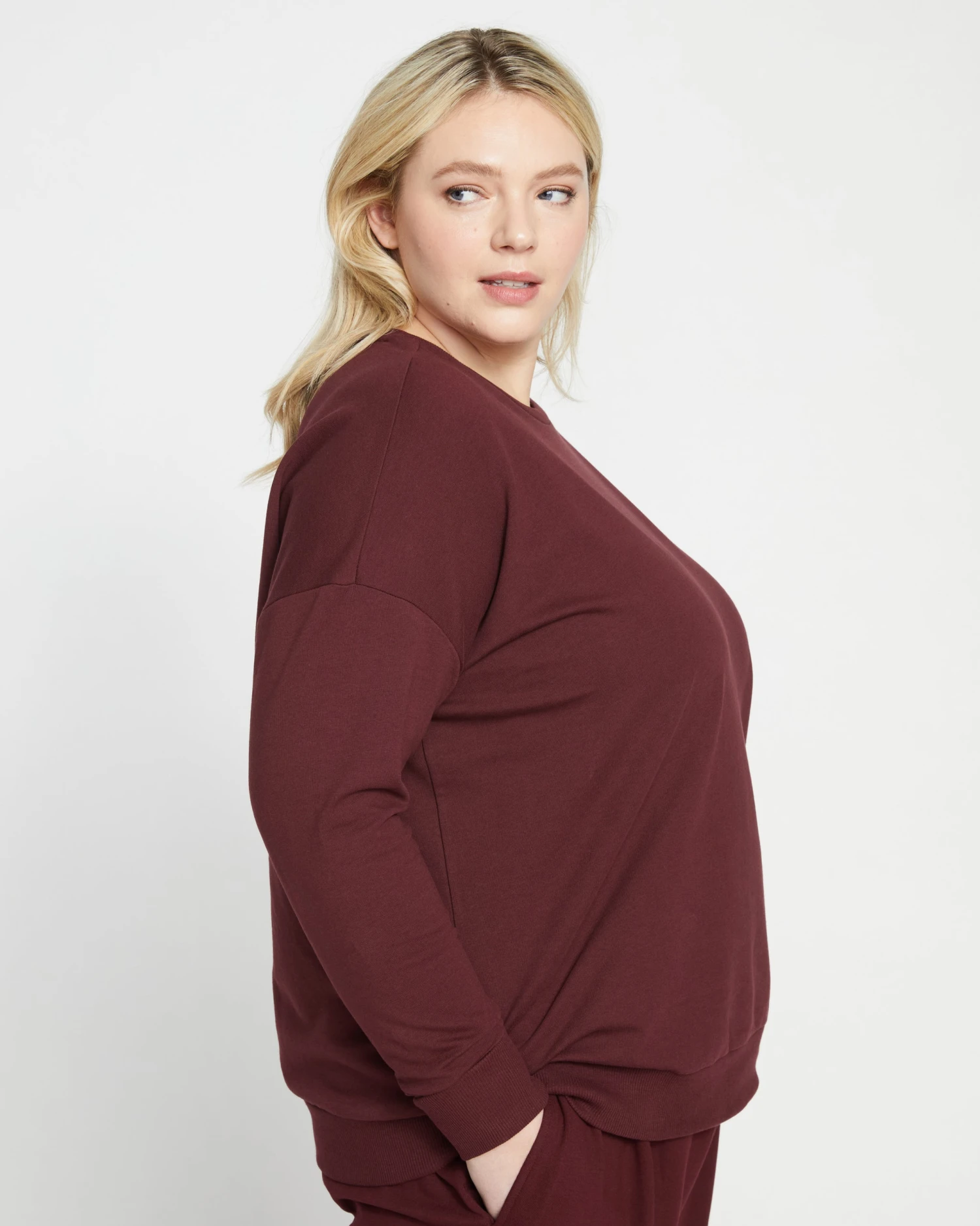 Lauren Core Terry Sweatshirt - Black Cherry - Image 2