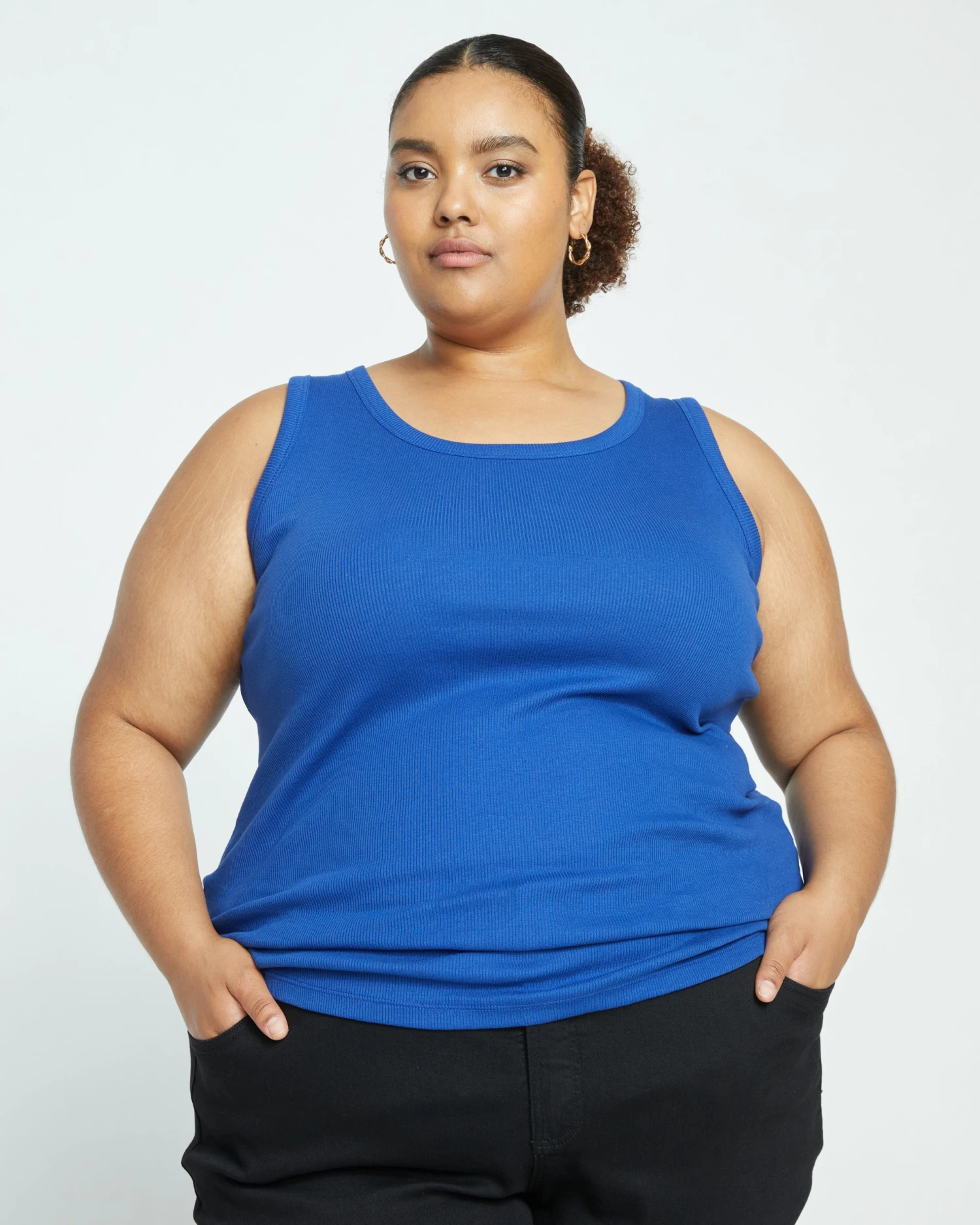 Loire Ribbed Tank - Lapis