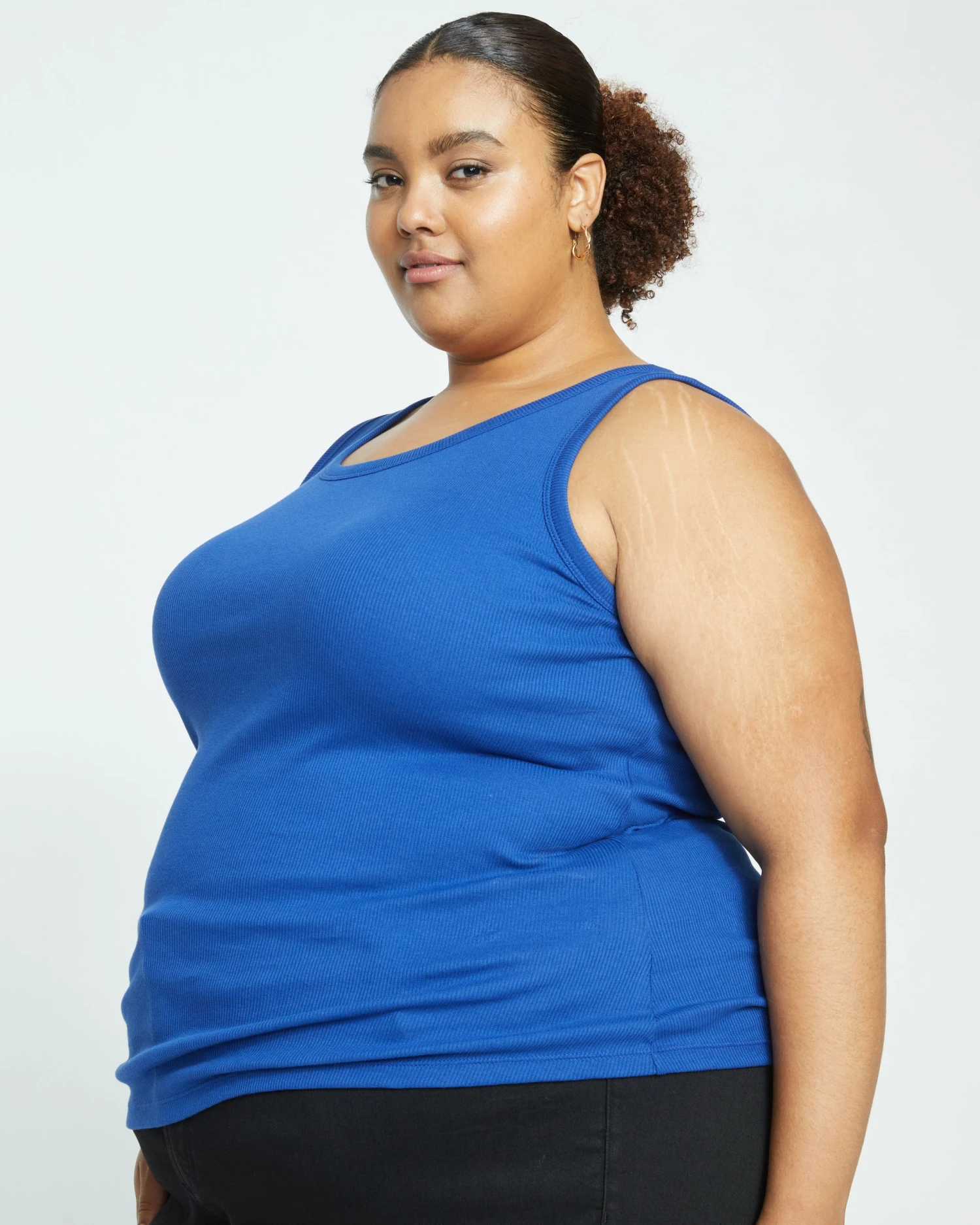 Loire Ribbed Tank - Lapis - Image 3