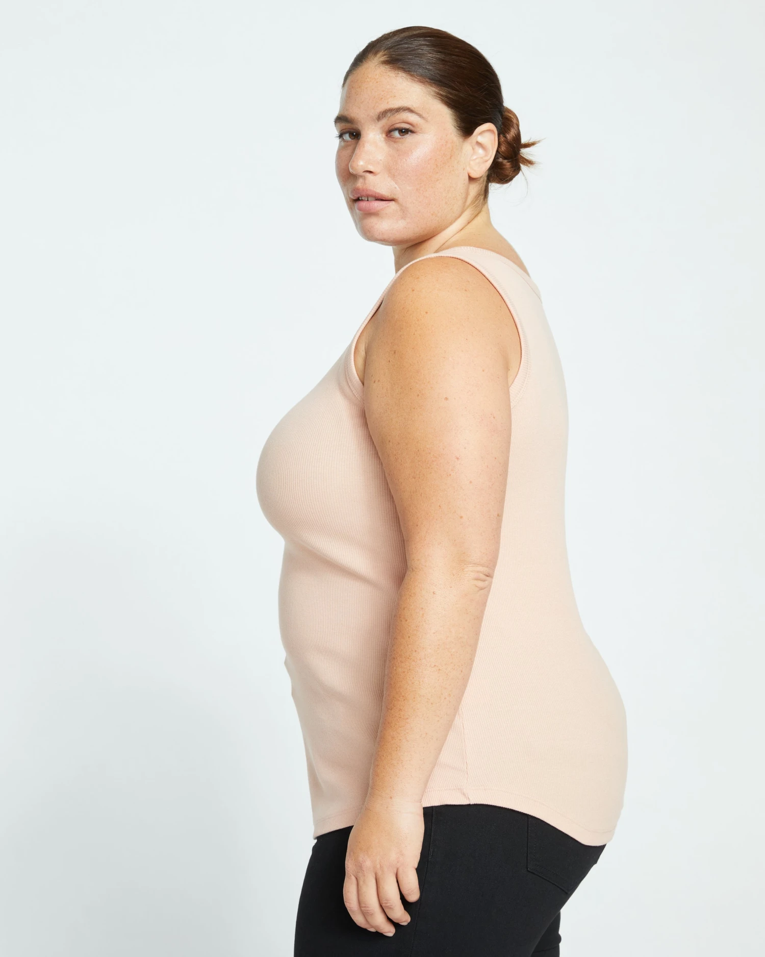 Loire Ribbed Tank - Mahogany Rose - Image 3