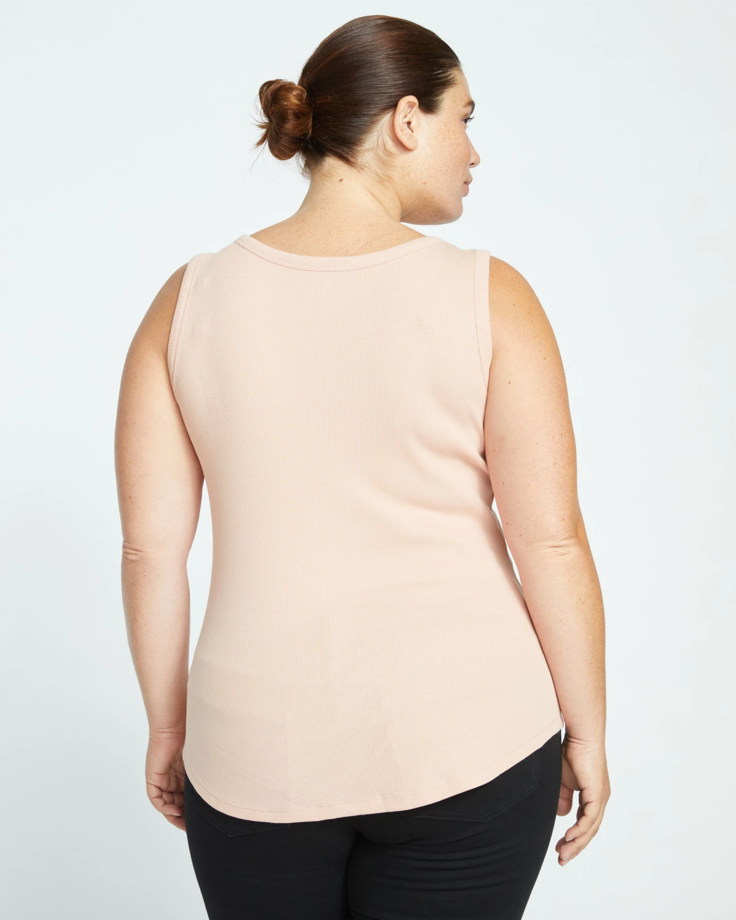 Loire Ribbed Tank - Mahogany Rose - Image 4