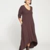 Athena Long Sleeve Divine Jersey Dress - Burnished Brown