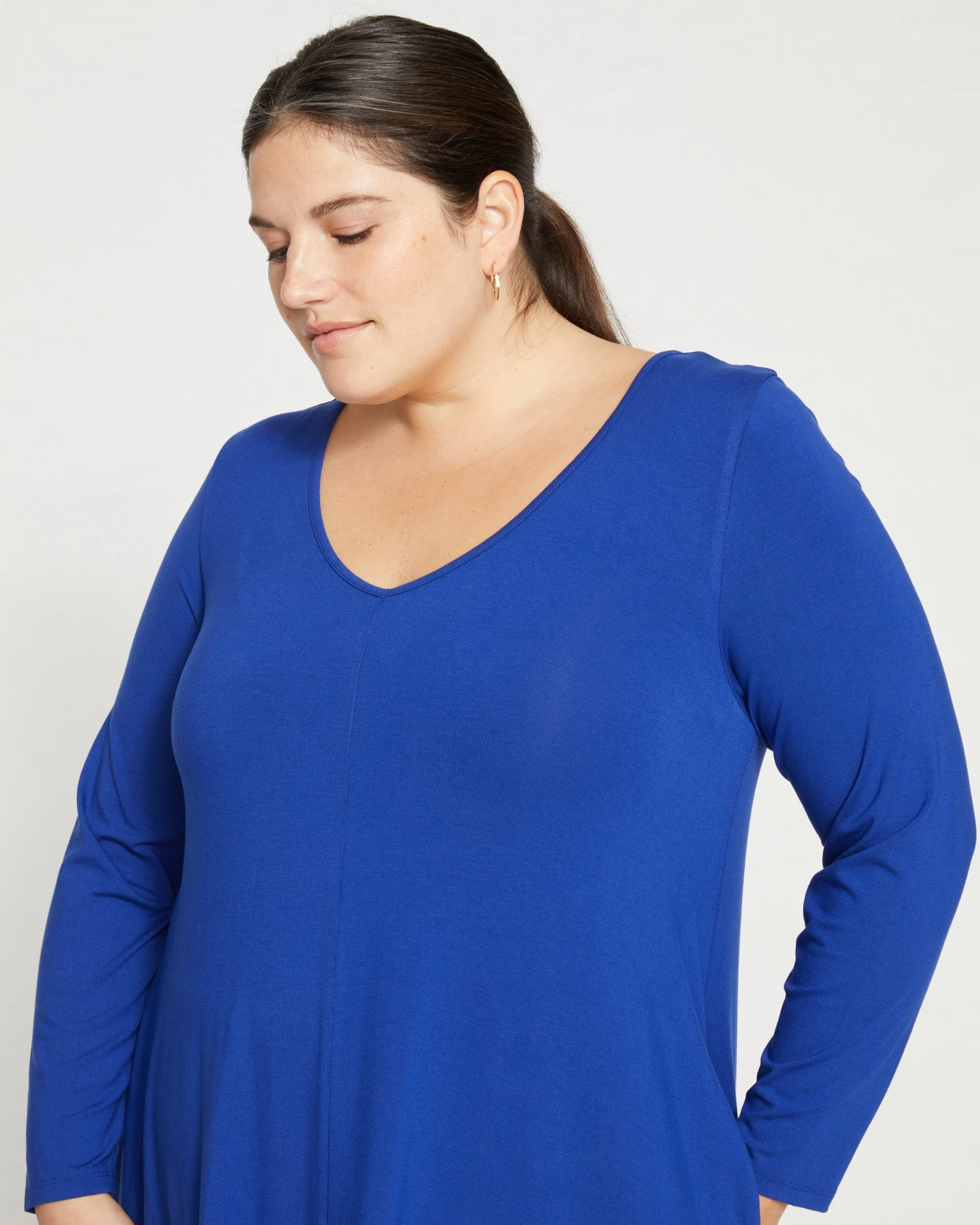 Athena Long Sleeve Divine Jersey Dress - Sapphire - Image 2