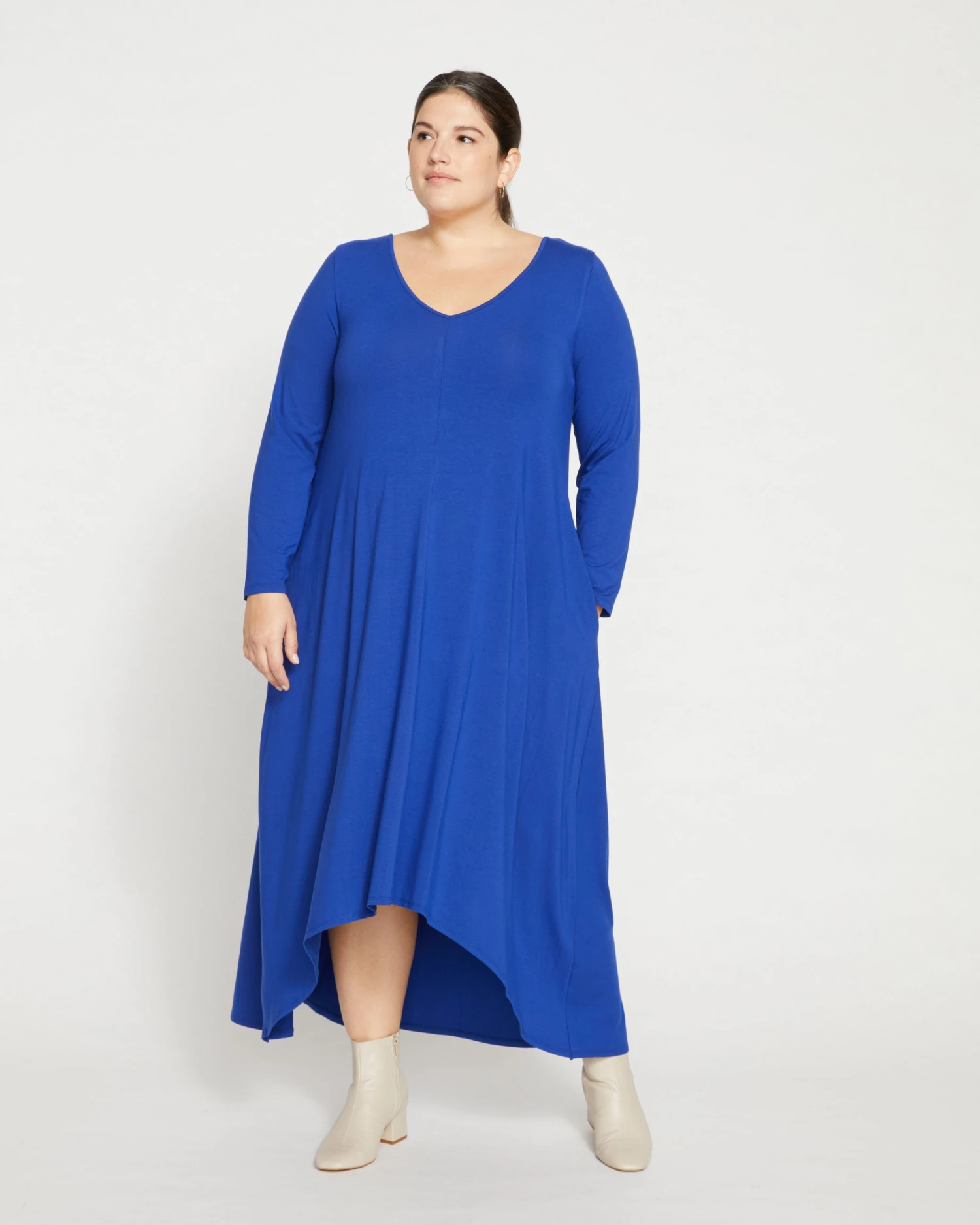 Athena Long Sleeve Divine Jersey Dress - Sapphire - Image 3