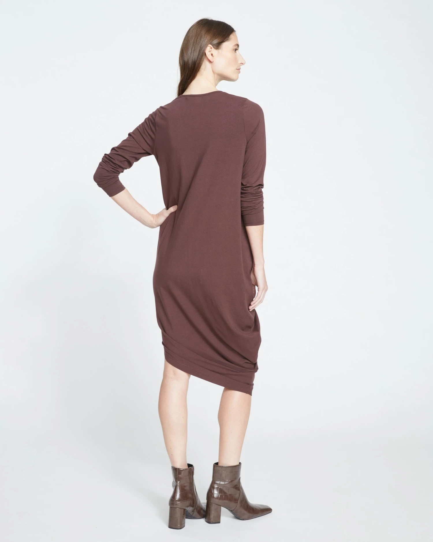 Iconic Long Sleeve V-Neck Geneva Dress - Brulee - Image 4