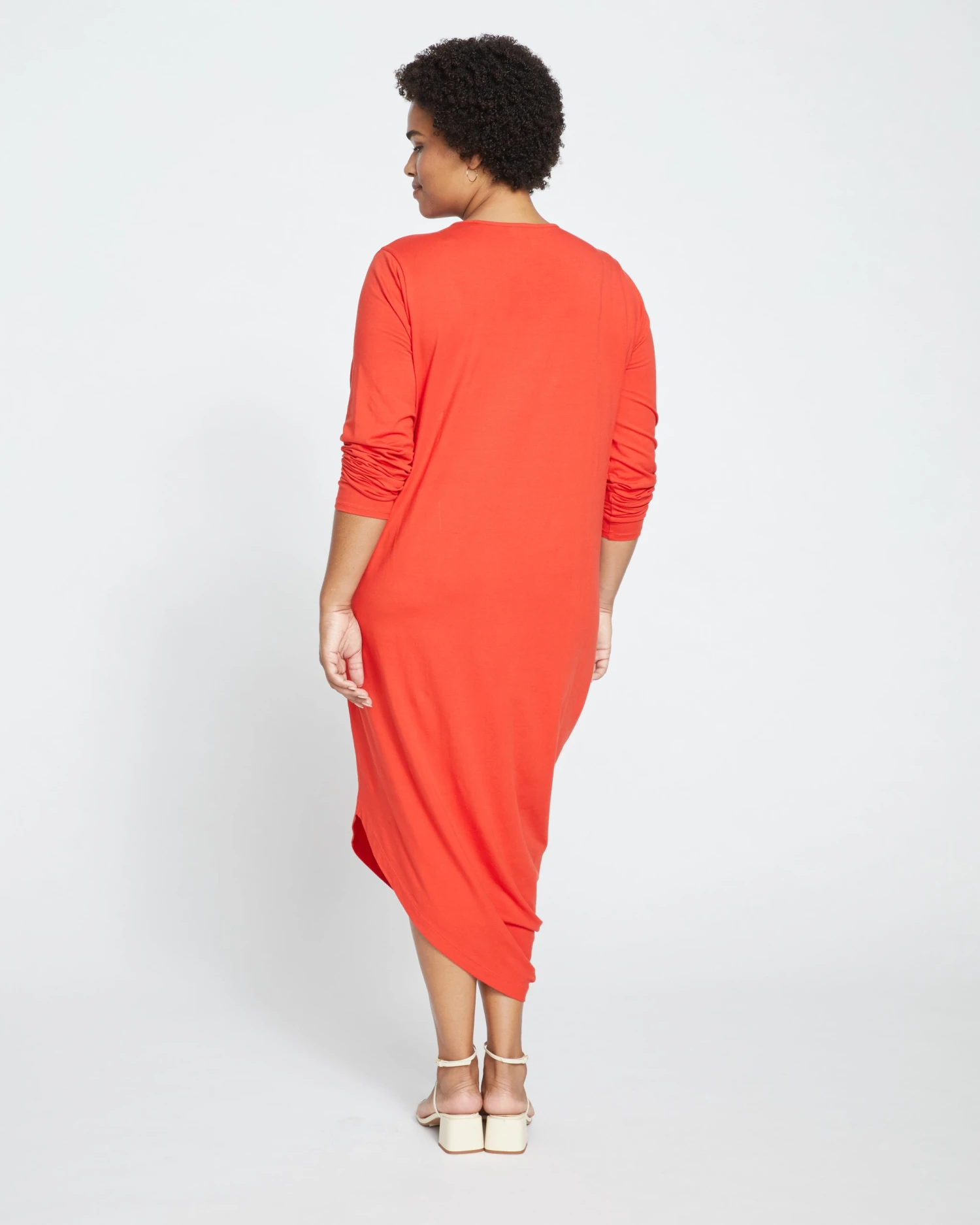 Iconic Long Sleeve V-Neck Geneva Dress - Sanguinello - Image 4