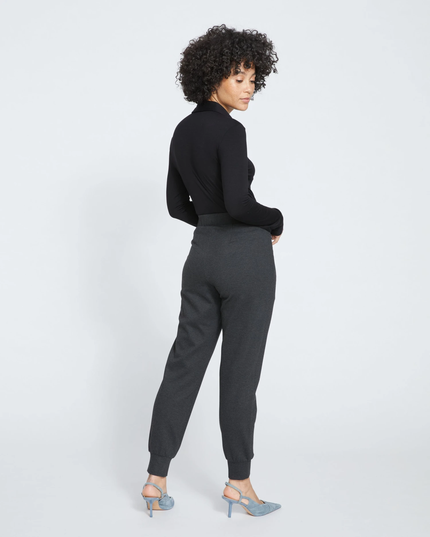 Luxe Laid-Back Ponte Joggers - Charcoal - Image 4