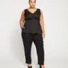 Sante Double Luxe Cigarette Pants - Black