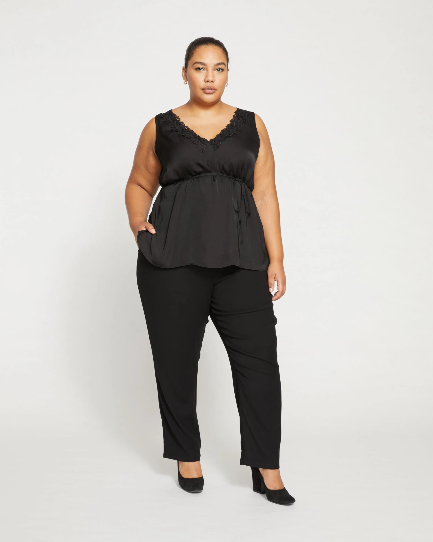 Sante Double Luxe Cigarette Pants - Black